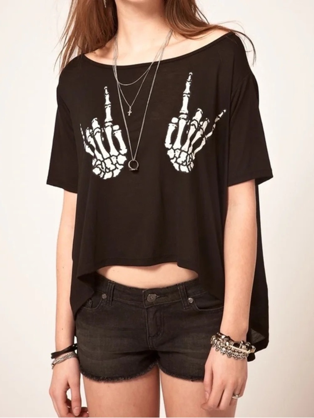 Unif hail boobs flowy high low crop top